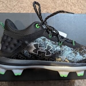 Under Armour Kids' Black and Green Sneakers